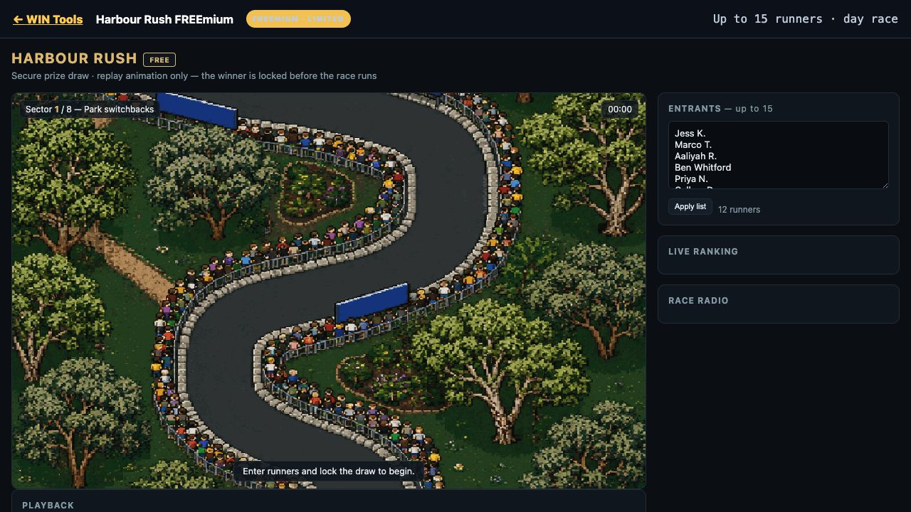 Harbour Rush FREEmium actual FREEmium interface