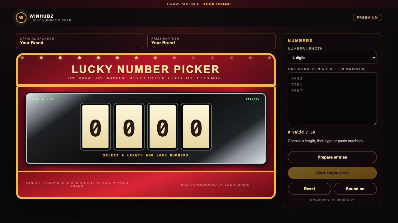 Lucky Number FREEmium actual FREEmium interface